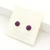 Fashnzfab Shamballa Ball Stud Earrings - Amethyst In Purple
