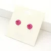 Fashnzfab Shamballa Ball Stud Earrings - Pink In Brown