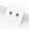 Fashnzfab Shamballa Ball Stud Earrings - Tanzanite In Purple