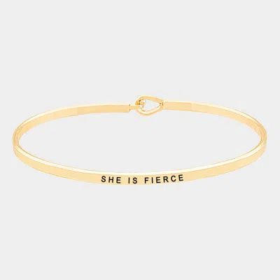 Fashnzfab She Is Fierce _ Thin Metal Hook Bracelet Gold