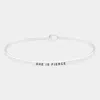 Fashnzfab She Is Fierce _ Thin Metal Hook Bracelet Rhodium In Metallic