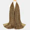 Fashnzfab Sheer Solid Color Sparkling Metallic Line Patterned Lightweight Scarf / Shawl In Multi
