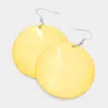 Fashnzfab Shell Circle Dangle Earrings - Silver, Yellow In Yellow