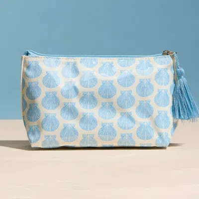 Fashnzfab Shell Pattern Tassel Multi Purpose Portable Pouch Bag In Blue