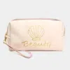 Fashnzfab Shell Point Beauty Cosmetic Pouch Bag In Multi