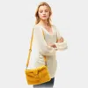 Fashnzfab Sherpa Fleece Belt Crossbody Bag In Yellow
