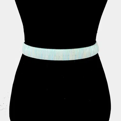 Fashnzfab Shimmery Cord Chain Closure Belt In Blue