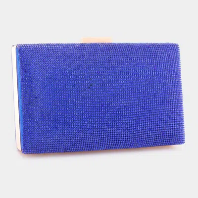 Fashnzfab Shimmery Evening 7.75" X 1.25" X 4.5" Clutch Bag In Blue
