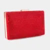 Fashnzfab Shimmery Evening 7.75" X 1.25" X 4.5" Clutch Bag In Red