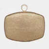 Fashnzfab Shimmery Evening Clutch Bag 7" X 6.5" In Gold