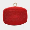 Fashnzfab Shimmery Evening Clutch Bag In Red