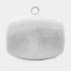 Fashnzfab Shimmery Evening Clutch Bag 7" X 6.5" In Silver