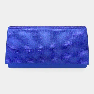 Fashnzfab Shimmery Evening Clutch Bag In Blue