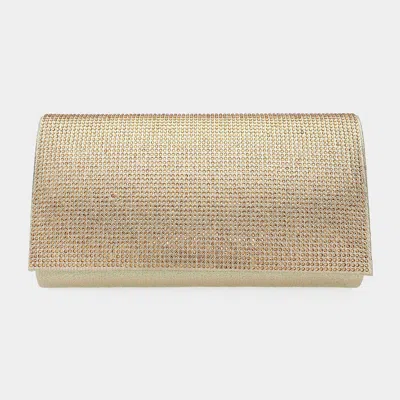 Fashnzfab Shimmery Evening Clutch Bag In Gold
