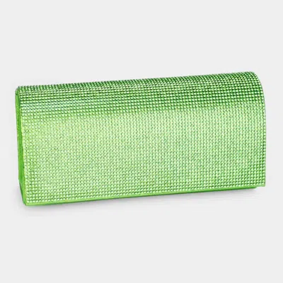 Fashnzfab Shimmery Evening Clutch Bag In Green