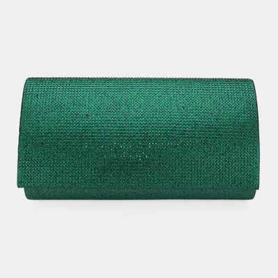 Fashnzfab Shimmery Evening Clutch Bag In Green