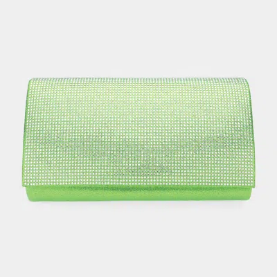 Fashnzfab Shimmery Evening Clutch Bag In Green