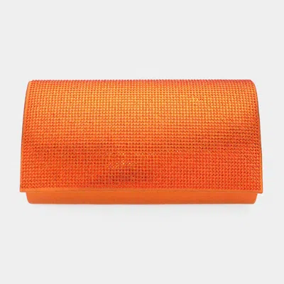 Fashnzfab Shimmery Evening Clutch Bag In Orange