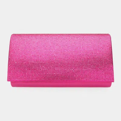 Fashnzfab Shimmery Evening Clutch Bag In Pink