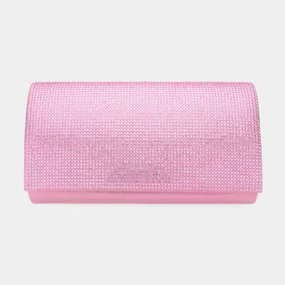 Fashnzfab Shimmery Evening Clutch Bag In Pink