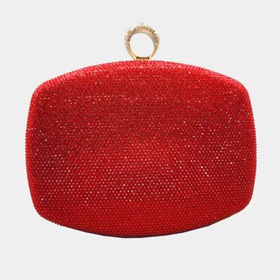 Fashnzfab Shimmery Evening Clutch Bag In Red