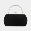 Fashnzfab Shimmery Evening Clutch / Top Handle Crossbody Bag In Black