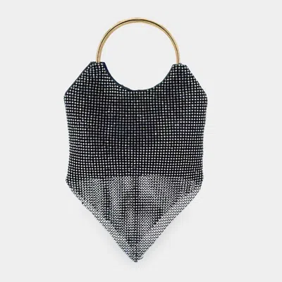 Fashnzfab Shimmery Evening Tote / Crossbody Bag In Black