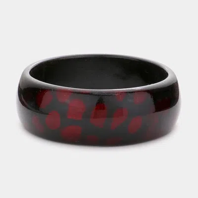 Fashnzfab Shimmery Teardrop Dot Bangle Bracelet Black, Red In Multi