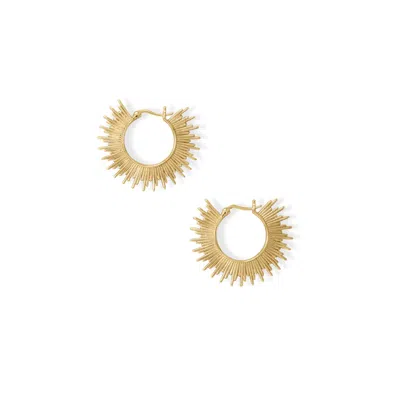 Fashnzfab Shine On! 14 Karat Gold Plated Sunburst Earrings