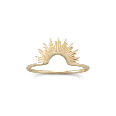 Fashnzfab Shine On! 14 Karat Gold Plated Sunburst Ring In Purple