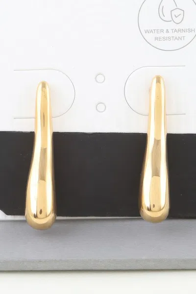 Fashnzfab Shiny Bar Teardrop Earrings In Gold