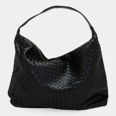 Fashnzfab Shiny Faux Leather Braided Shoulder Shopper Bag In Black