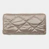 Fashnzfab Shiny Faux Leather Padded Wallet With Wristlet In Neutral