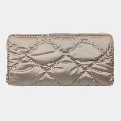 Fashnzfab Shiny Faux Leather Padded Wallet With Wristlet In Neutral