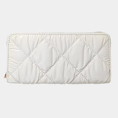 Fashnzfab Shiny Faux Leather Padded Wallet With Wristlet In White