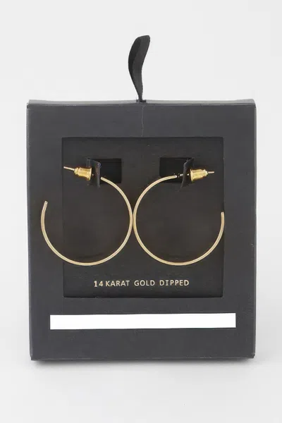 Fashnzfab Shiny Flat Hoop Earrings In Gold