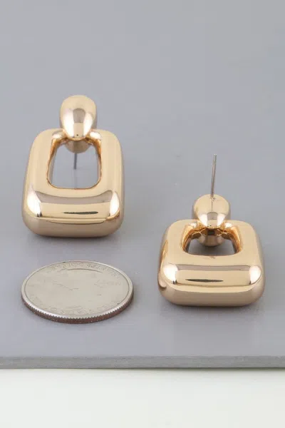 Fashnzfab Shiny Modern Frame Drop Earrings