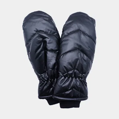 Fashnzfab Shiny Puffer Mitten Gloves In Blue