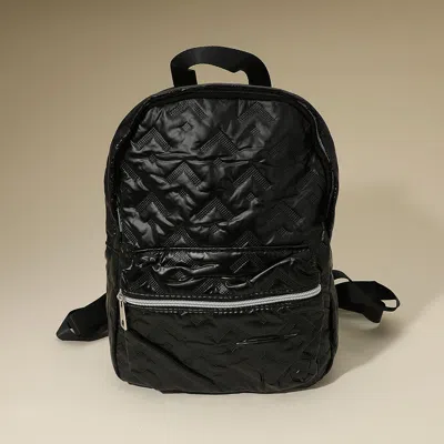 Fashnzfab Kids' Shiny Quilted Everyday Backpack Bag In Black