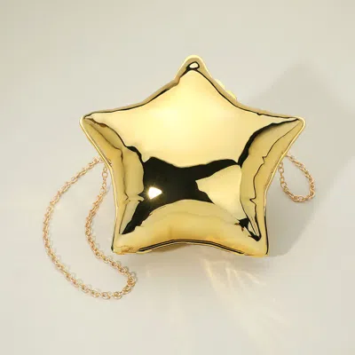 Fashnzfab Shiny Star Shaped Clutch Bag / Crossbody Bag In Gold