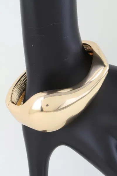 Fashnzfab Shiny Teardrop Cuff Bracelet In Gold