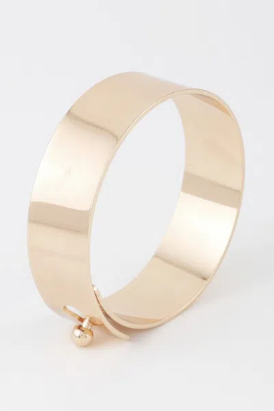 Fashnzfab Shiny Toggle Cuff Bracelet In Gold