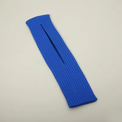 Fashnzfab Short Ribbed Knit Stretch Phone Pouch Phone Holder In Blue