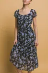 Fashnzfab Short Sleeve Floral Maxi Dress