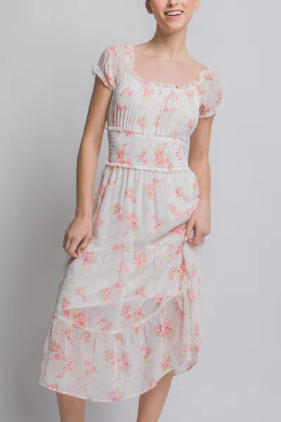 Fashnzfab Short Sleeve Floral Maxi Dress