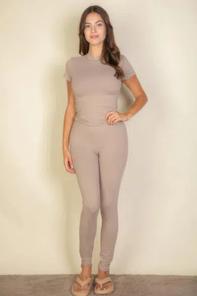 Fashnzfab Short Sleeve Round Neck T Shirt In Grey