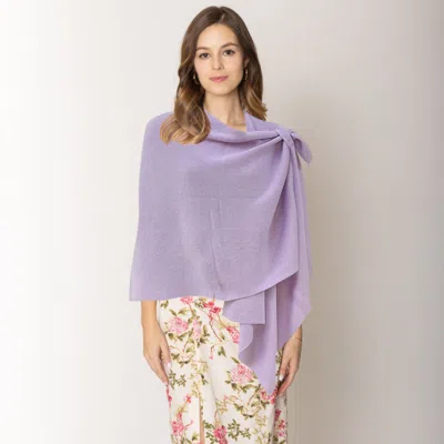 Fashnzfab Shoulder Strap Solid Ruana Poncho In Purple