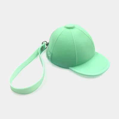 Fashnzfab Silicon Hat Coin Purse With Strap In Green