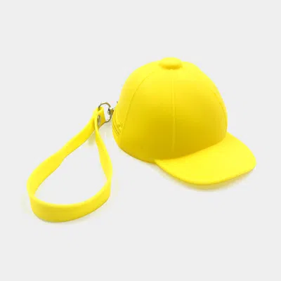Fashnzfab Silicon Hat Coin Purse With Strap In Yellow