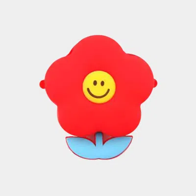 Fashnzfab Silicone Smile Flower Face Mini Crossbody Bag In Red